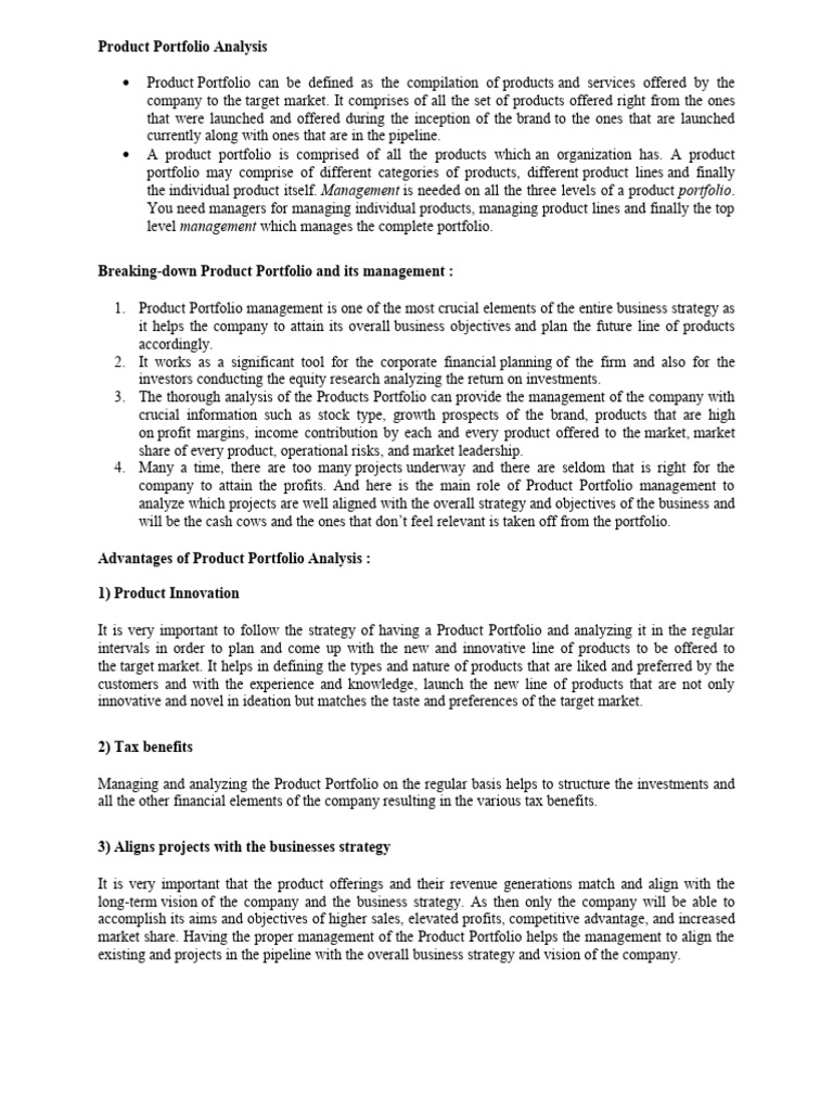 Product Portfolio Analysis | PDF | Economies | Investing