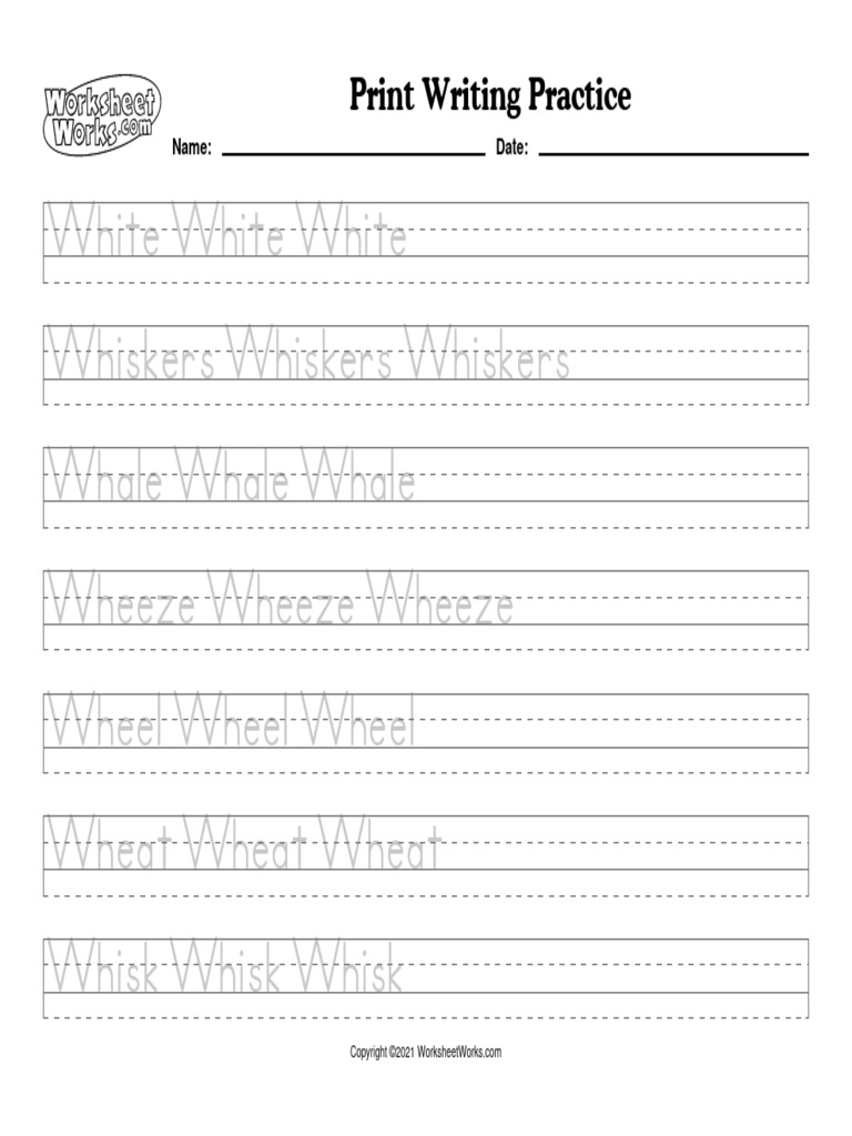 WorksheetWorks Print Writing Practice 1 | PDF