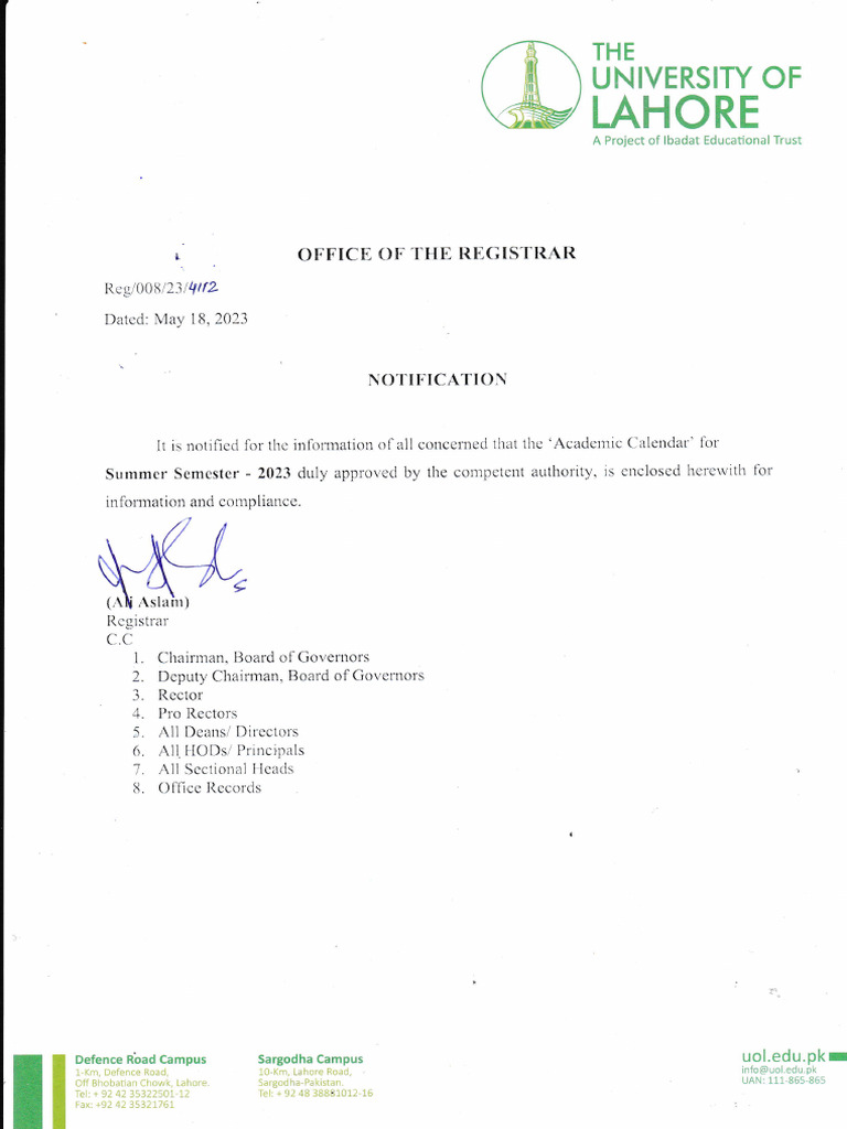 Academic Calendar Summer 2023 | PDF