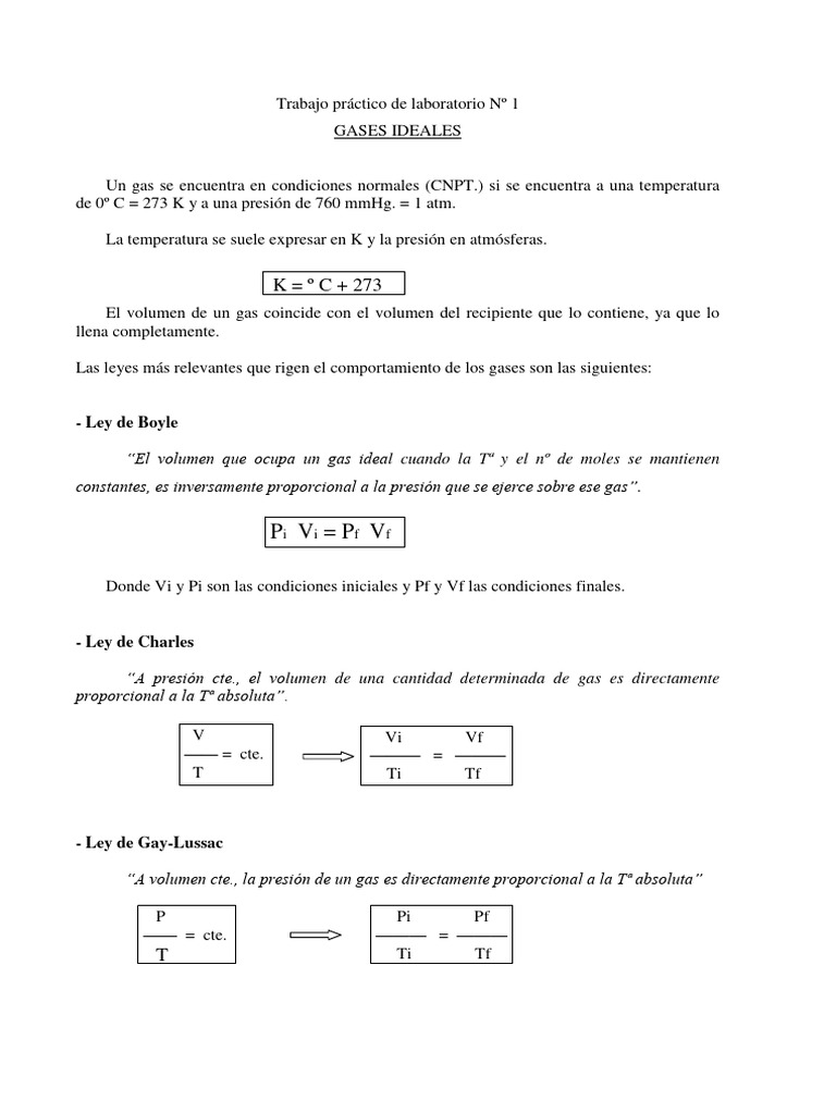 Leyes de Gases Ideales y Calor Específico | PDF | Calor | Gases