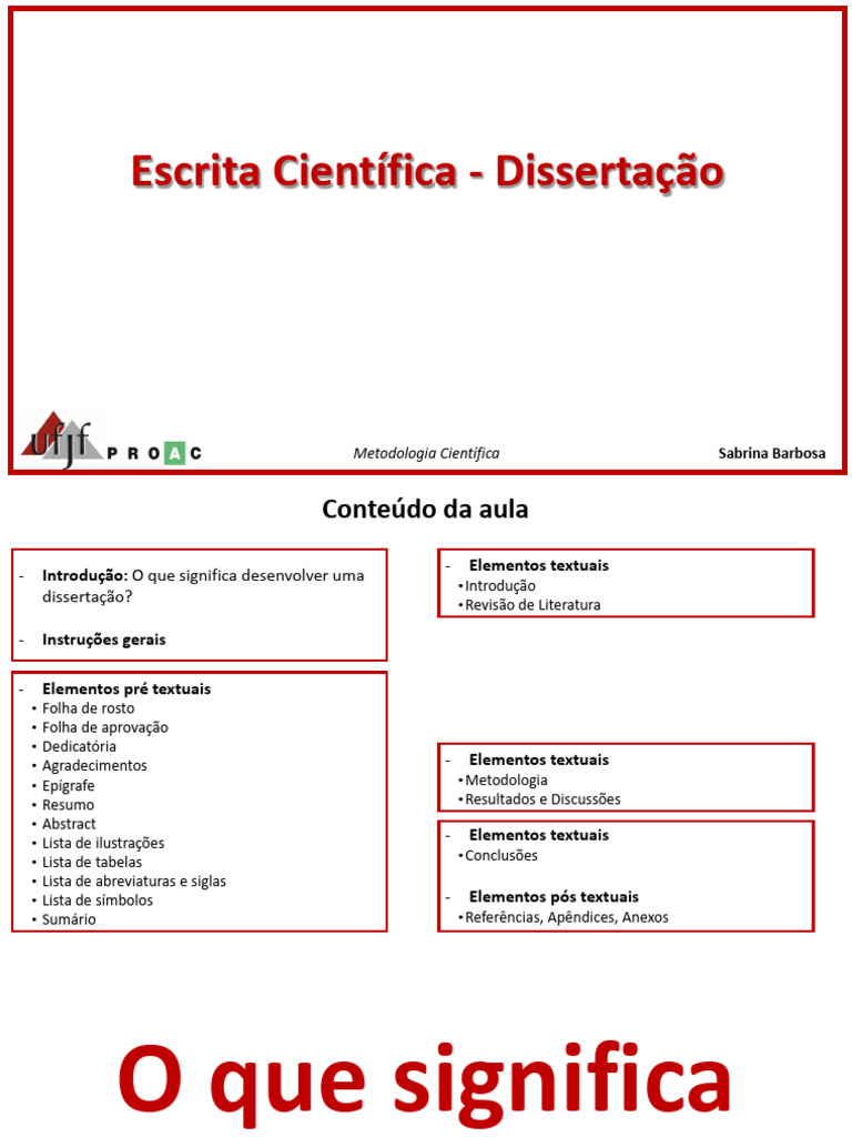 Estrutura e Elementos da Dissertação | PDF | Abstract (resumo ...
