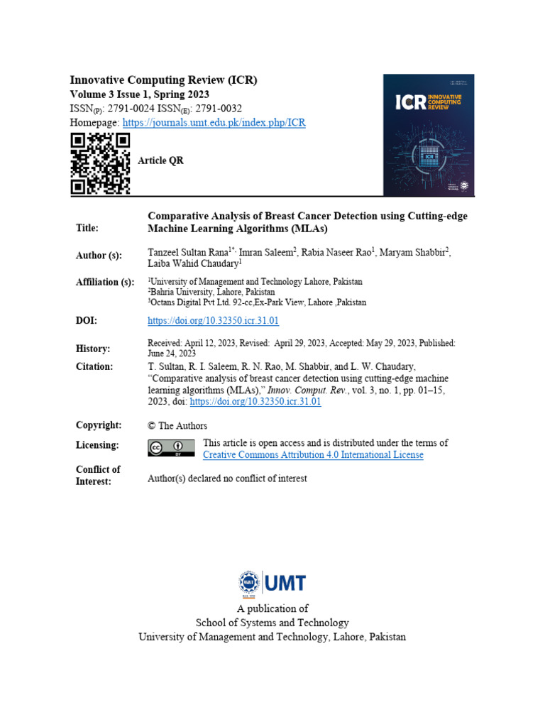 Comparative Analysis of Breast Cancer Detection Using Cutting-Edge ...