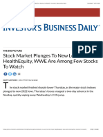 Stock Market Plunges To New Lows HealthEquity, WWE Are Stocks To Watch - Investor's Business Daily