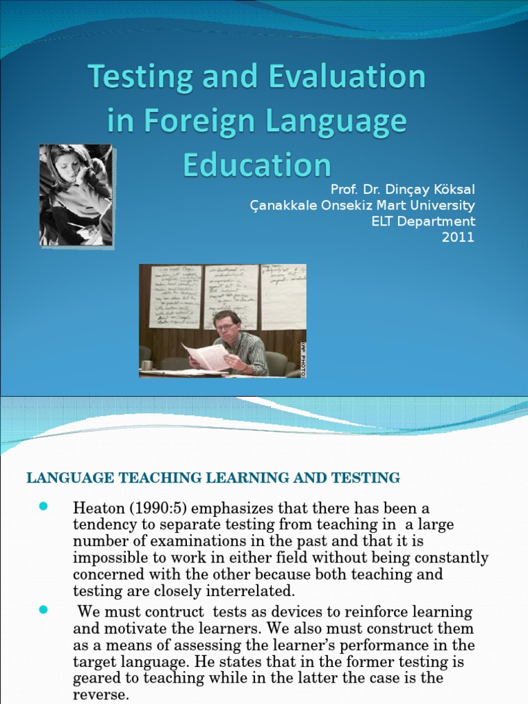 Language Testing and Evaluation Insights | PDF | Validity (Statistics ...