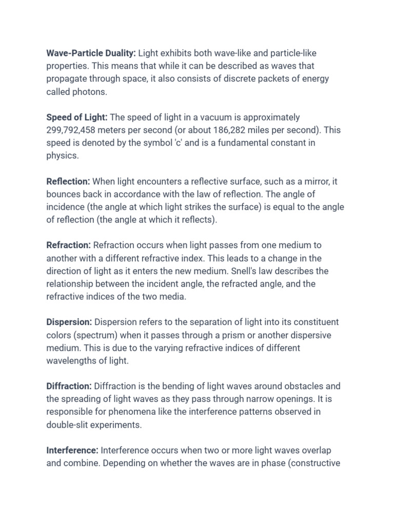What Are The Principles of Optics and Light Waves PDF Optics