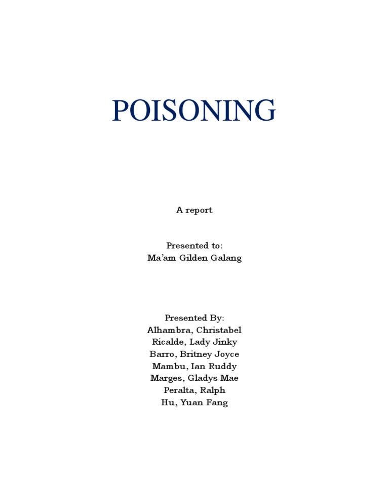 Report on Poisoning Analysis | PDF