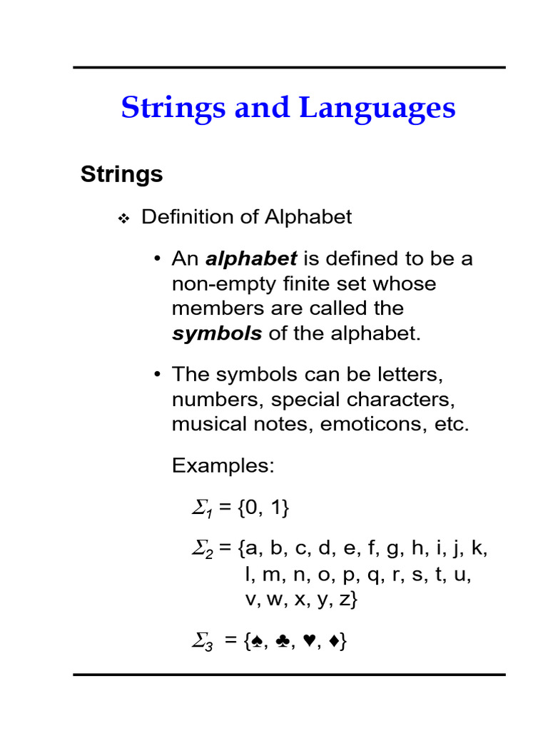 Strings and Languages PDF String Science) Mathematical