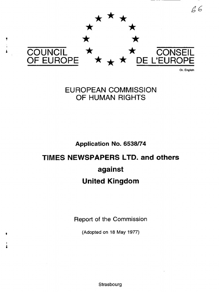 The sunday times v the united kingdom no 1 pdf justice crime