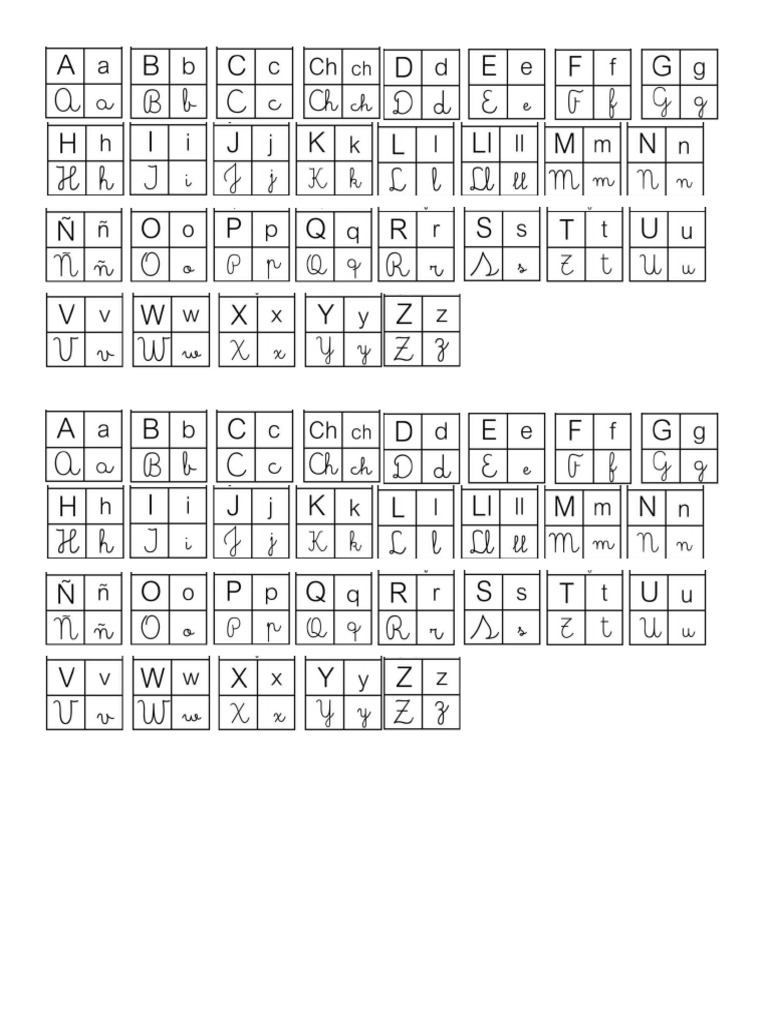 Abecedario Letras Imprenta y Cursiva | PDF
