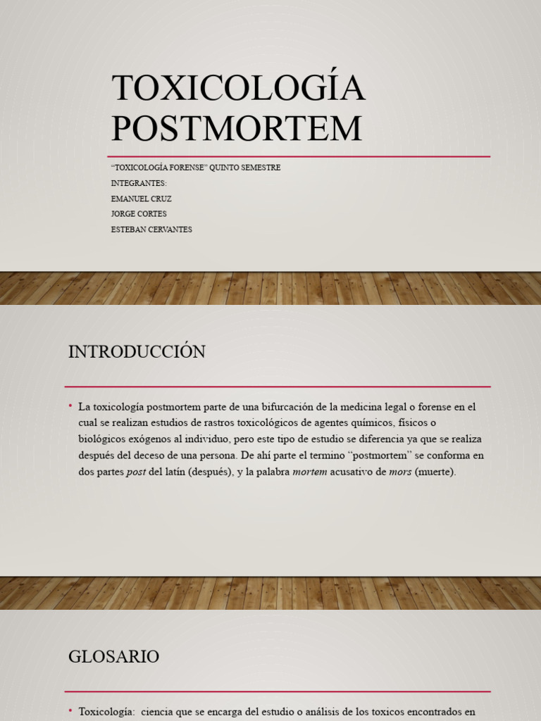 Toxicología Postmortem | PDF