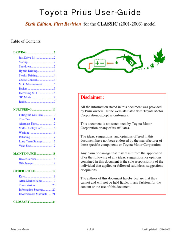Sitemapcdatahttpswudinf Inetcom2004 Prius Fuel Economy