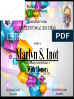 Certificate of Recognition: Marlyn S. Inot