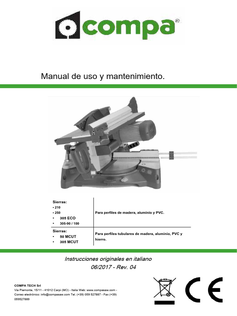 Manual de Sierras Compa Tech | PDF | Ingenieria Eléctrica | Fuente de ...