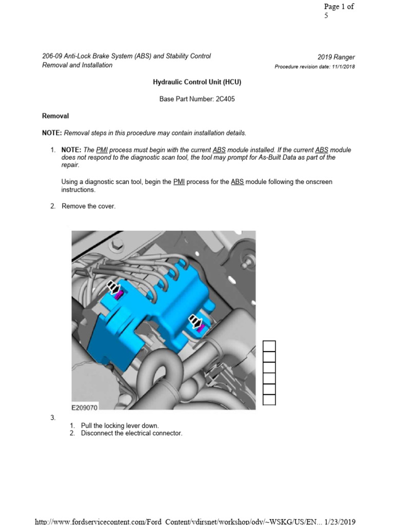 20609 ABS and Stability Control Removal and Installation Hydraulic