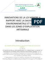 Innovations de La Loi Miniere A Rapport Presentation Ace