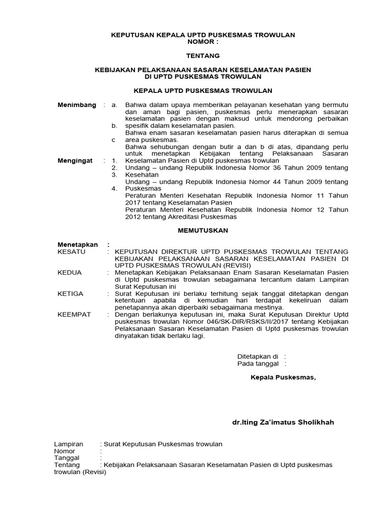 5 3 1 1 sk pelaksanaan sasaran keselamatan pasien skp pdf sains