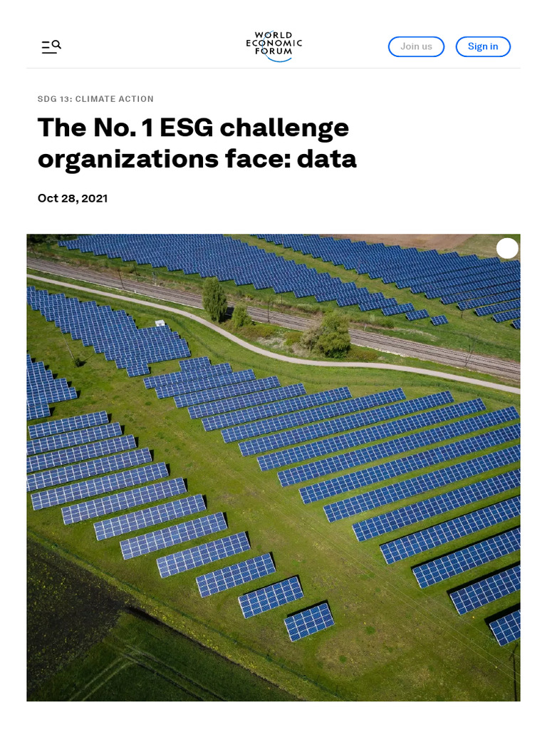 The No. 1 ESG Challenge Organizations Face - Data - World Economic ...