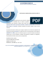 CERTIFICADO DE FABRICACION No 1013-22-AV-URPC 70-10
