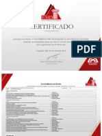 Certificado - 5 CONGRESSO DE LICITAES E CONTRATOS DA EMD
