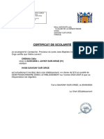 Copie de Copie de Certificat de Scolarité - Lettre de CHENAA Célia