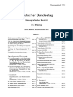 Deutscher Bundestag: Stenografischer Bericht 74. Sitzung