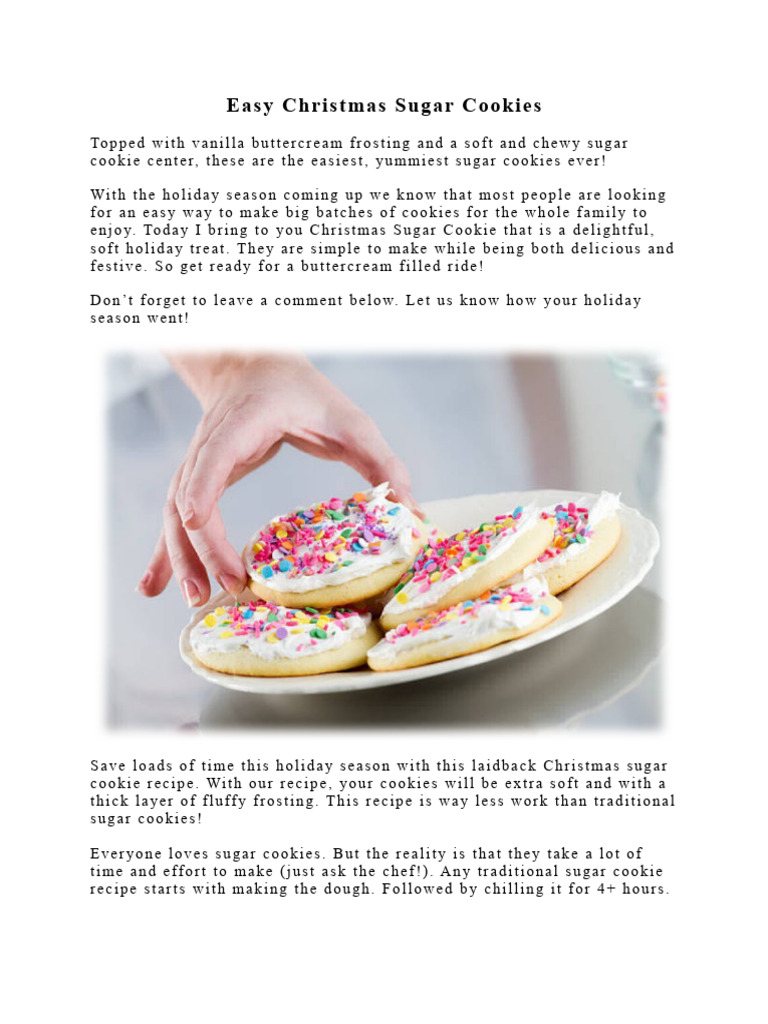 Easy Christmas Sugar Cookies Recipe | PDF | Foods | Food And Drink ...