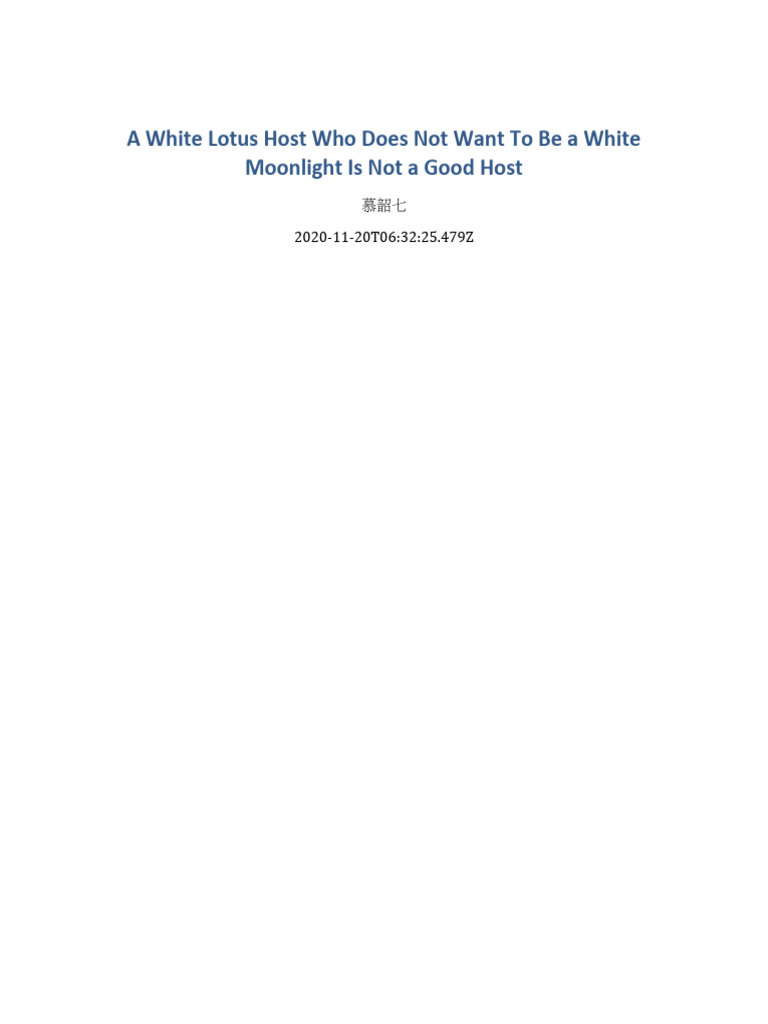 The Reluctant White Lotus Host | PDF