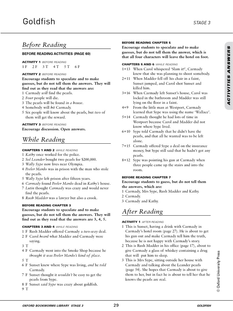 Goldfish Book Answer Keys | PDF