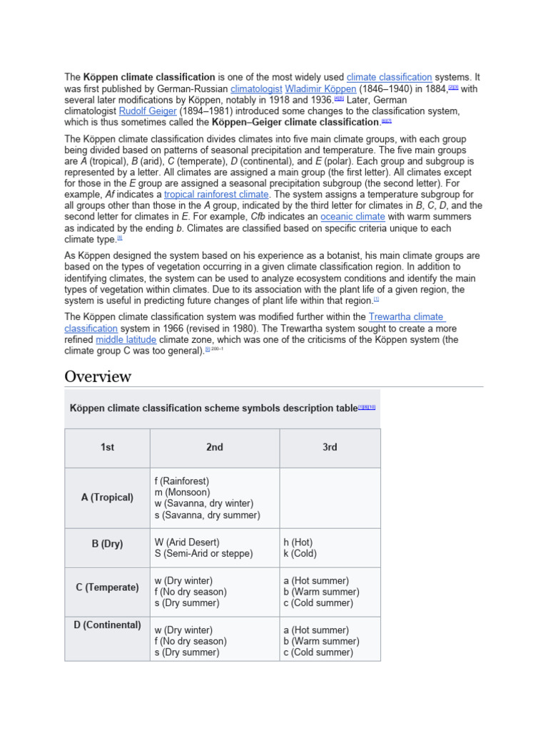 Climate Classification | PDF | Teaching Methods & Materials