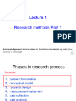 Lecture Slides 1 - Research Methods Part 1 - Self-Study