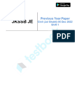JKSSB JE Civil Jal Shakti Official Paper (Held On - 05 Dec 2022 Shift 1)
