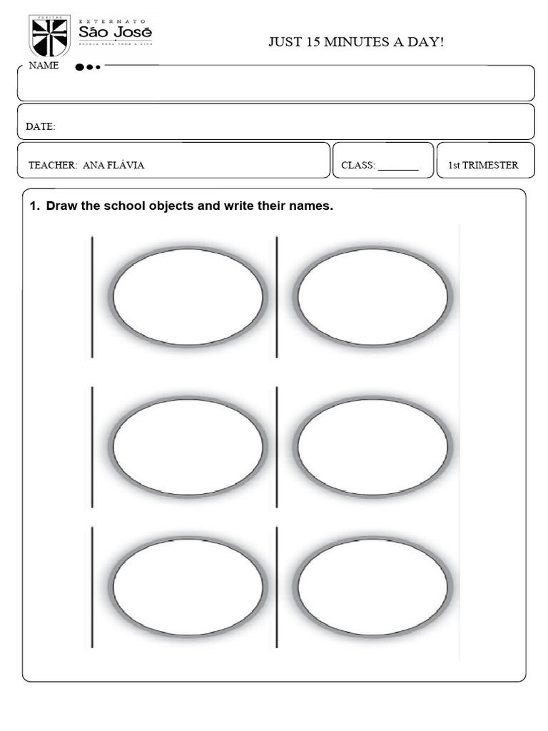 Tarefa 2 De Inglês 2º Ano School Objects Pdf