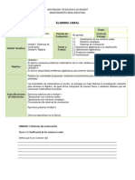 Rúbrica Resultado Del Aprendizaje P1 Algebra Lineal