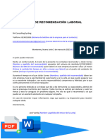 Carta de Recomendacion Laboral Membretada