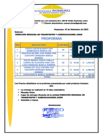 Cotizacion Dirección Regional de Transportes y Comunicaciones Junin