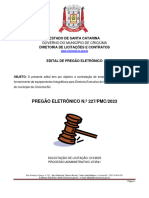 Pregão Eletrônico N.º 227/Pmc/2023: Estado de Santa Catarina Diretoria de Licitações E Contratos