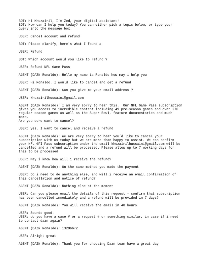Chat Transcript | PDF