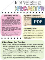 Kindergarten Newsletter 9-22-23