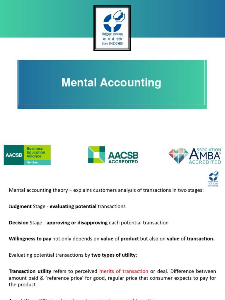 Mental Accounting and Consumer Behavior | PDF | Economics | Financial ...
