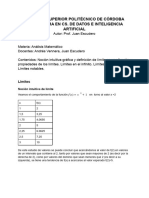 Guía de Límite - Funciones Matemática - ANÁLISIS MATEMÁTICO I ARGENTINA