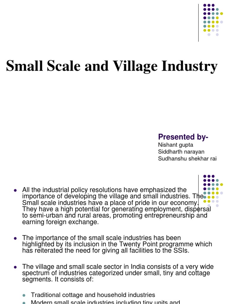 Importance of Small Scale Industries in India | PDF | Business | Economies