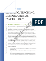 Chapter One: Learning, Teaching, Educational Psychology