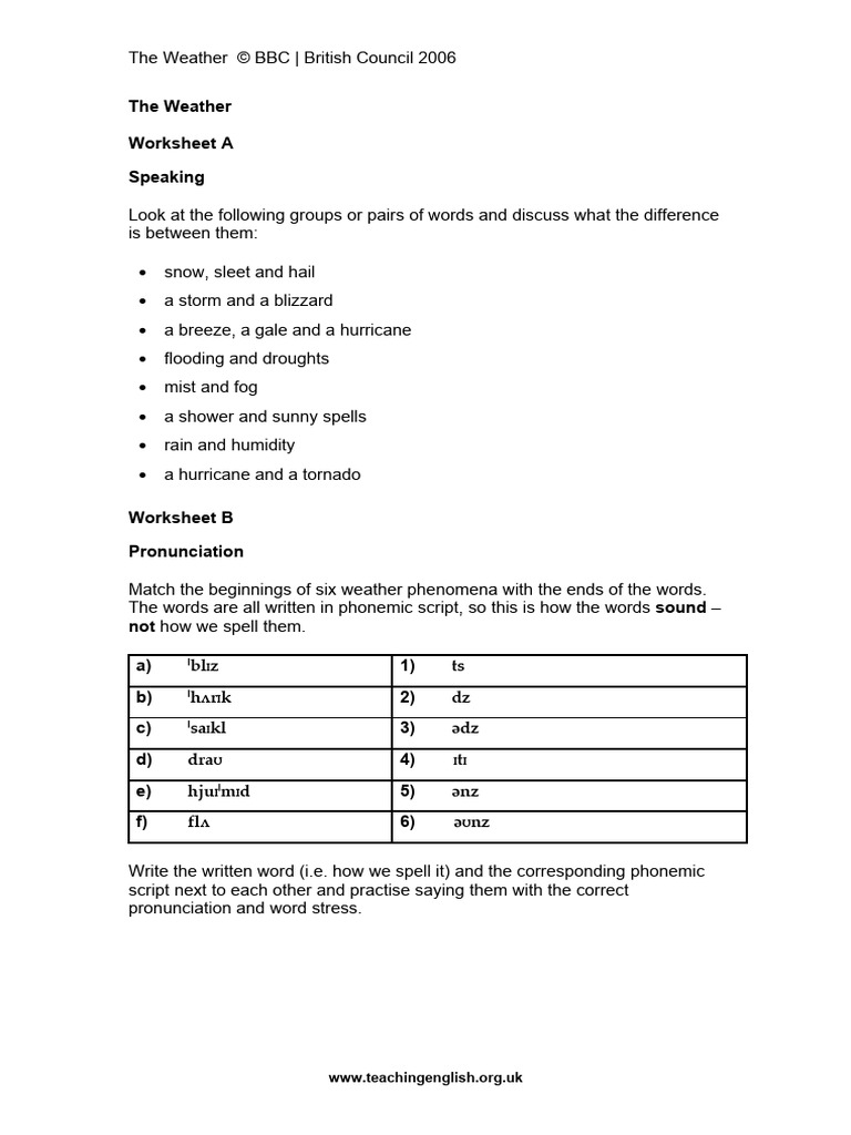 Weather Worksheets Pdf Weather Weather Forecasting