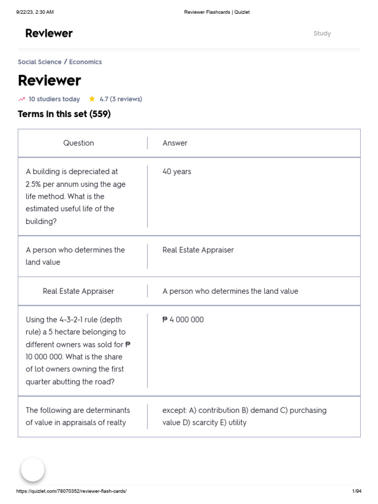 13 real estate instrument Reviewer Flashcards _ Quizlet PDF Lease
