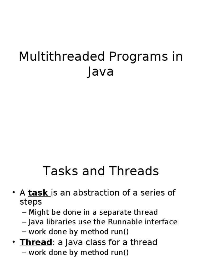 Multithreaded Programs in Java | PDF | Thread (Computing) | Method ...