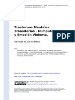 Trastornos Mentales Transitorios - Inimputabilidad y Emoción Violenta