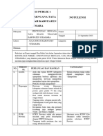 Notulensi KP 1 RTRW Sukamara