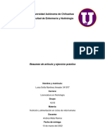 Resumen - Artículo "Clasificación y Evaluación de La Desnutrición en El Paciente Pediátrico" y Ejercicio Práctico