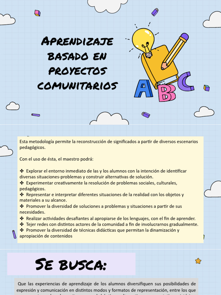 Metodología ABPC en Proyectos Comunitarios | PDF | Aprendizaje ...