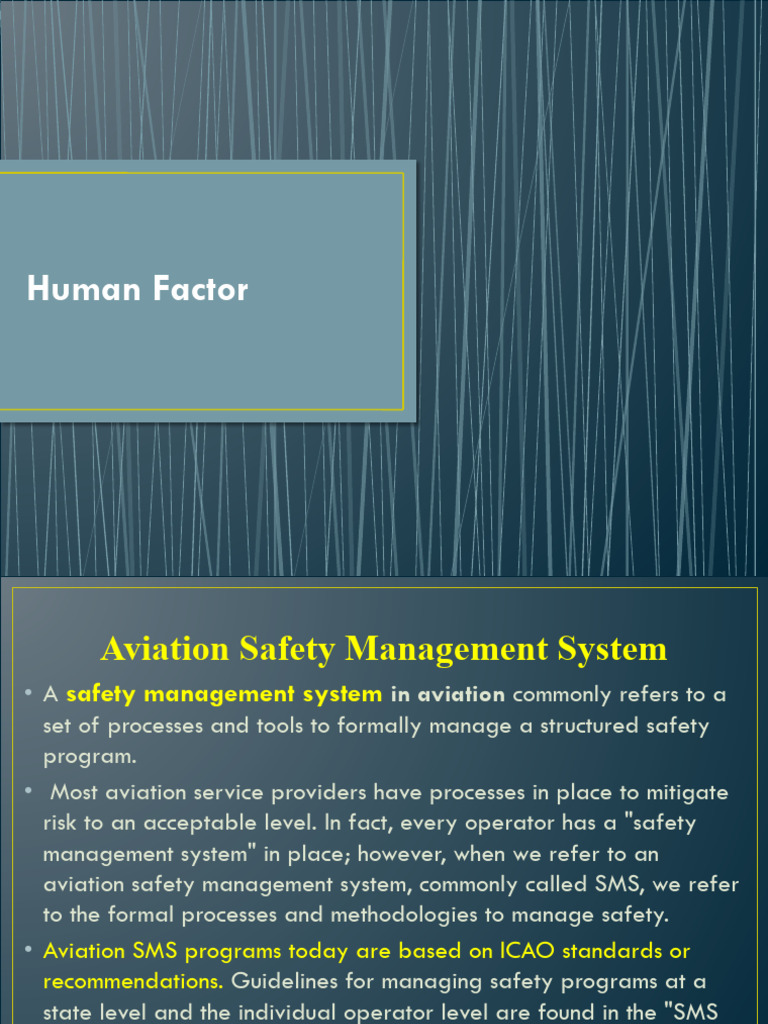 Human Factors in Aviation Safety SMS | PDF | Human Factors And ...